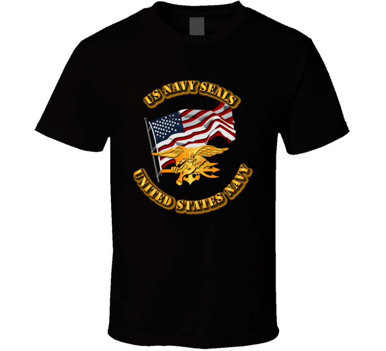 Navy - Sof - Navy Seals - Flag - Badge - Tshirt