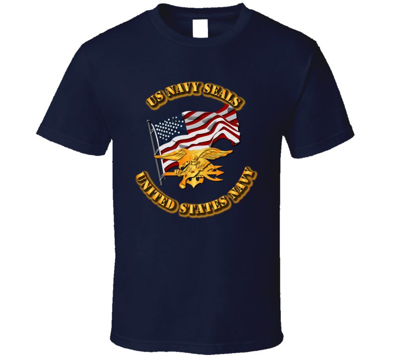Navy - Sof - Navy Seals - Flag - Badge - Tshirt