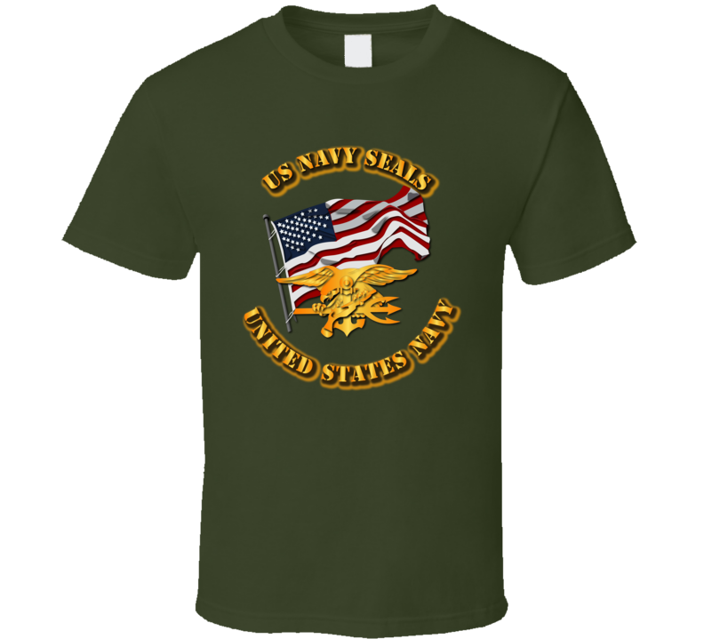 Navy - Sof - Navy Seals - Flag - Badge - Tshirt