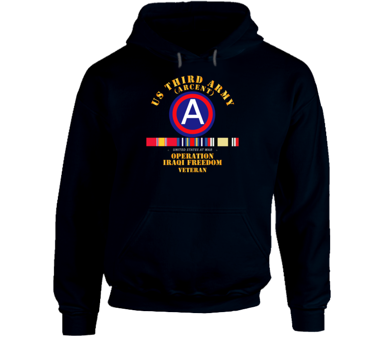 Army - 3rd Us Army - Iraq Freedom Vet W Svc Hoodie