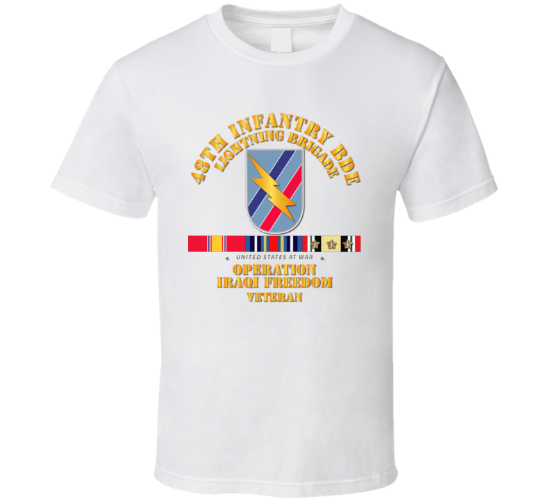 Army - 48th Infantry Bde - Iraq Freedom Vet W Svc T-shirt