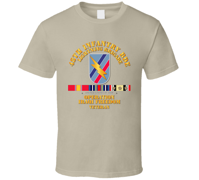 Army - 48th Infantry Bde - Iraq Freedom Vet W Svc T-shirt