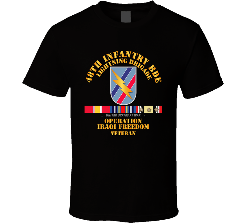 Army - 48th Infantry Bde - Iraq Freedom Vet W Svc T-shirt