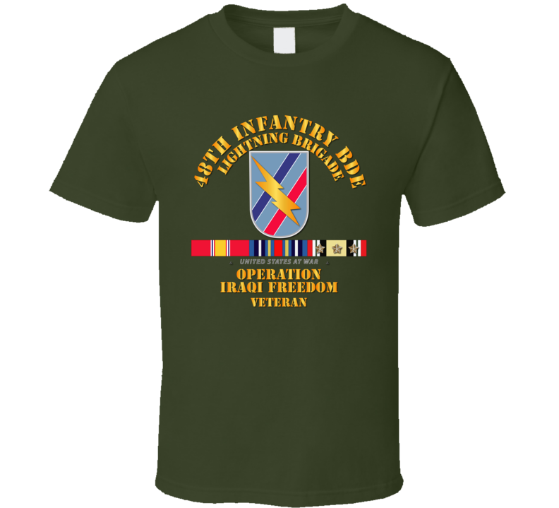 Army - 48th Infantry Bde - Iraq Freedom Vet W Svc T-shirt