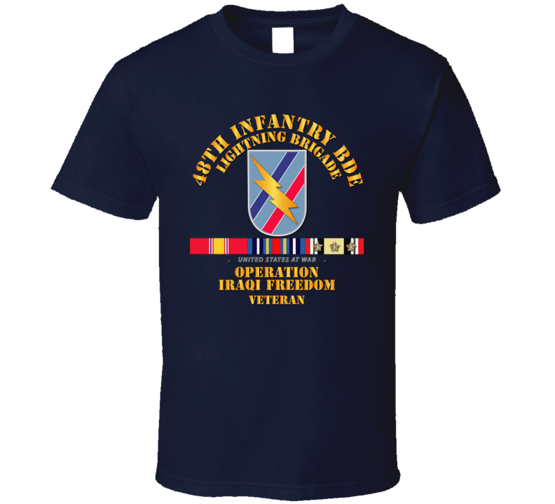 Army - 48th Infantry Bde - Iraq Freedom Vet W Svc T-shirt