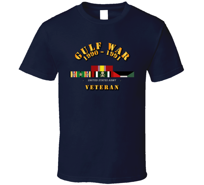 Army - Gulf War 1990 - 1991 W Svc And Swasm 3 Stars T-shirt