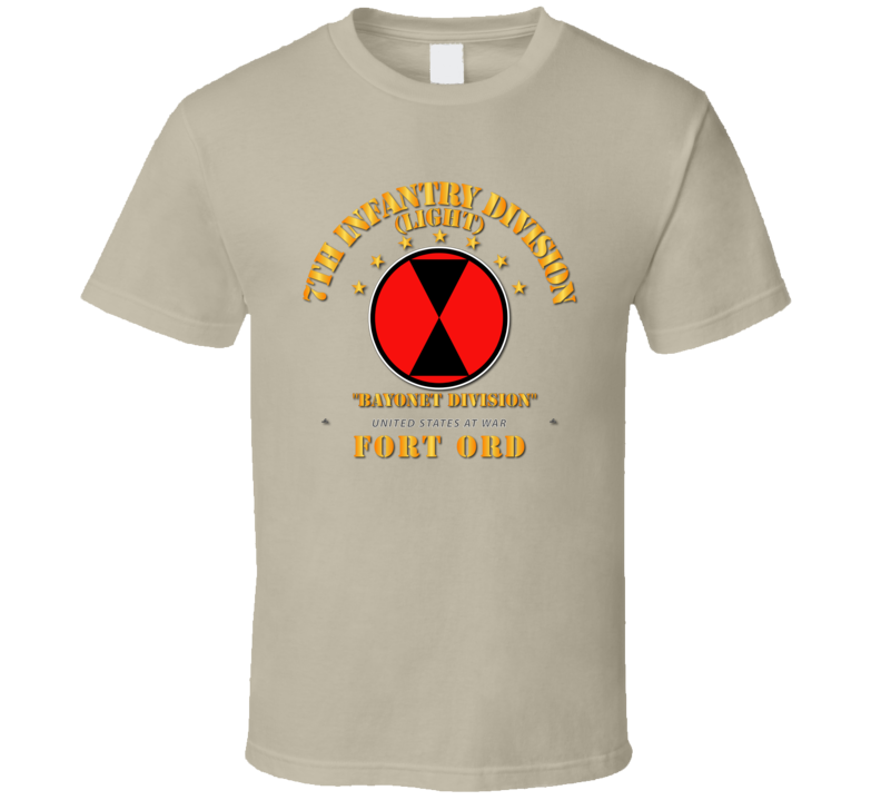 Army - 7th Infantry Division - Ft Ord - T-shirt