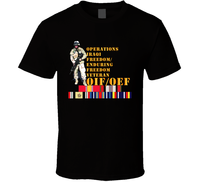 Army - Soldier - Oif-oef W Svc Ribbons T-shirt