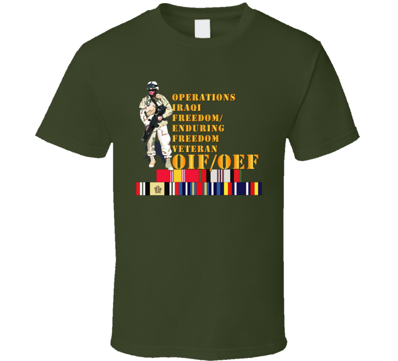 Army - Soldier - Oif-oef W Svc Ribbons T-shirt