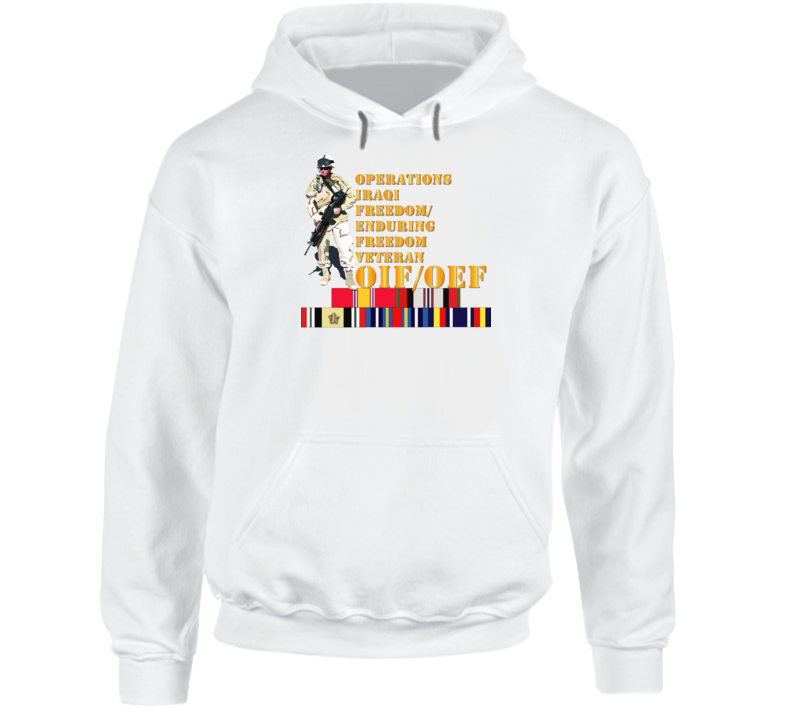 Army - Soldier - Oif-oef W Svc Ribbons Hoodie