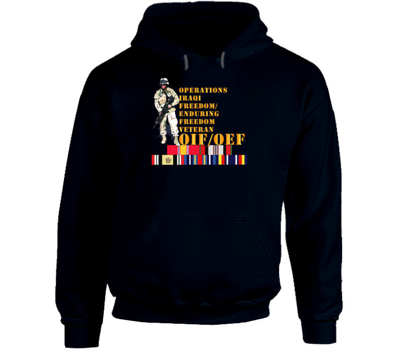 Army - Soldier - Oif-oef W Svc Ribbons Hoodie