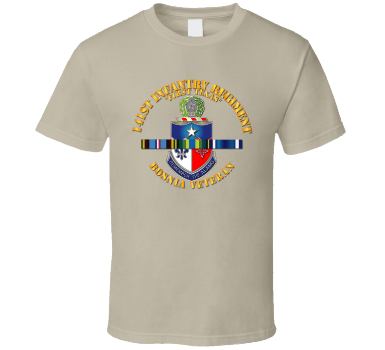 Army - 141st Infantry Regiment W Bosnia Svc Ribbons - Tshirt Army - 141st Infantry Regiment W Bosnia Svc Ribbons - Tshirt