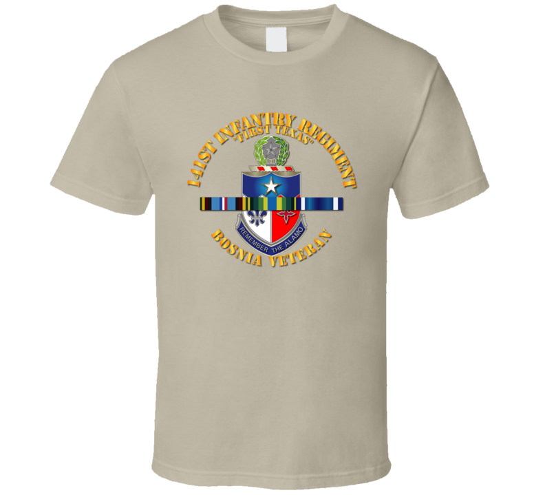 Army - 141st Infantry Regiment W Bosnia Svc Ribbons - Tshirt