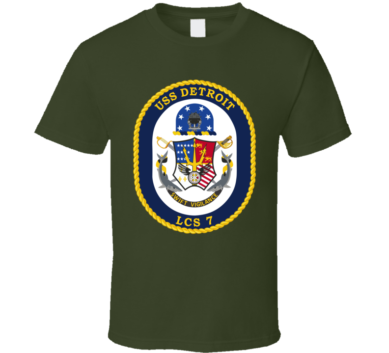 Navy - Uss Detroit  Lcs - 7) Wo Txt - T Shirt