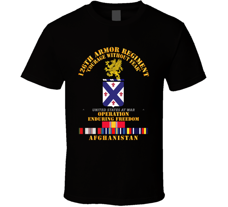 Army - 126th Armor Regiment - Oef - Afghanistan W Svc - T Shirt