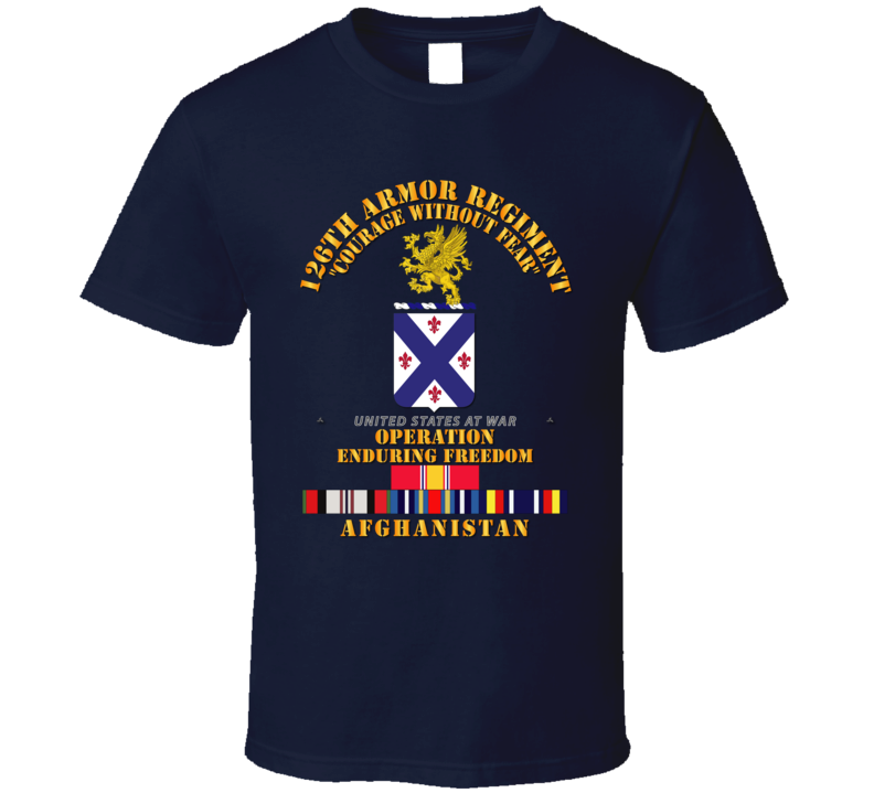 Army - 126th Armor Regiment - Oef - Afghanistan W Svc - T Shirt