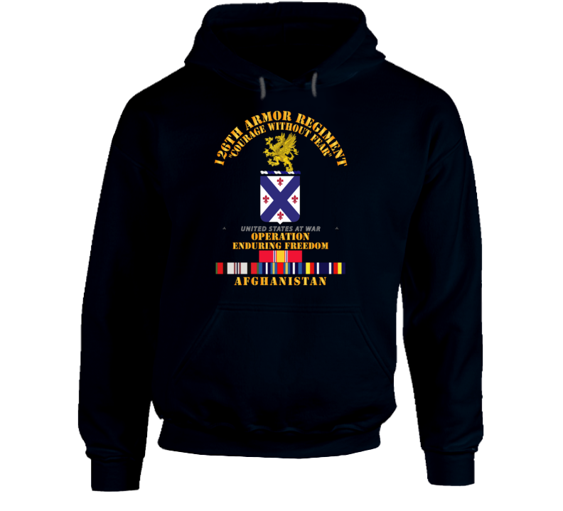 Army - 126th Armor Regiment - Oef - Afghanistan W Svc - Hoodie