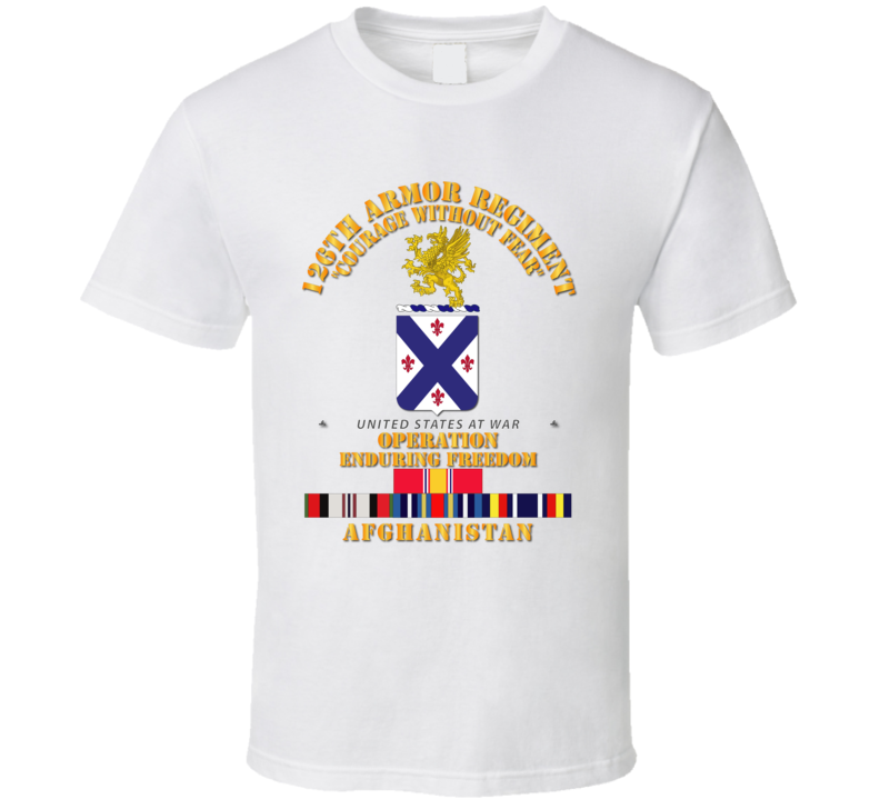 Army - 126th Armor Regiment - Oef - Afghanistan W Svc - T Shirt