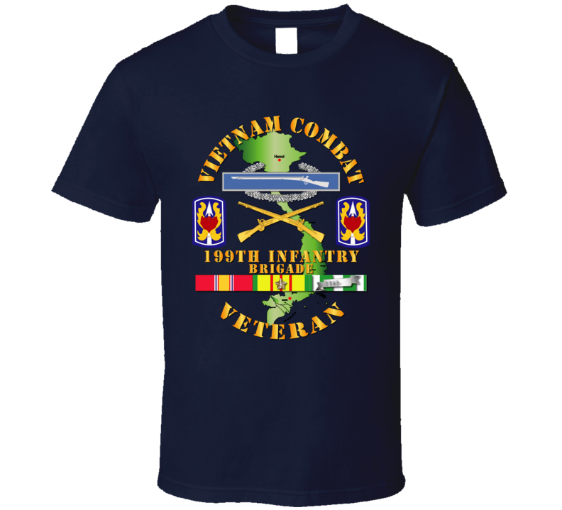 Army - Vietnam Combat Infantry Veteran W 199th Inf Bde Ssi V1 T-shirt