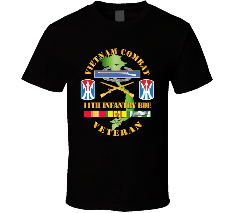 Army - Vietnam Combat Infantry Veteran W 11th Inf Bde Ssi V1 T-shirt