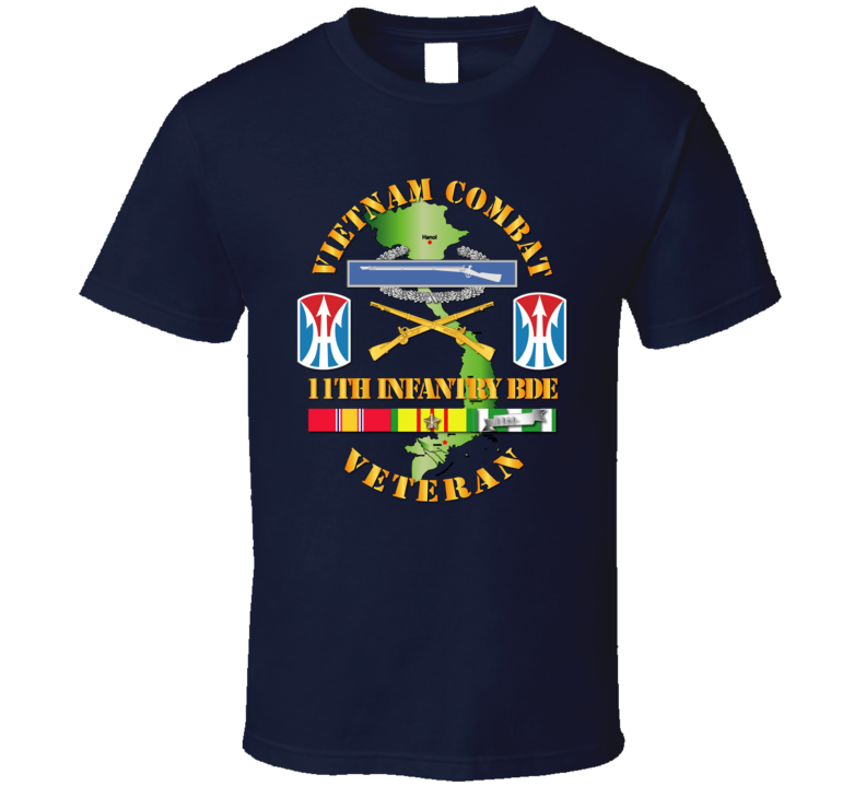 Army - Vietnam Combat Infantry Veteran W 11th Inf Bde Ssi V1 T-shirt