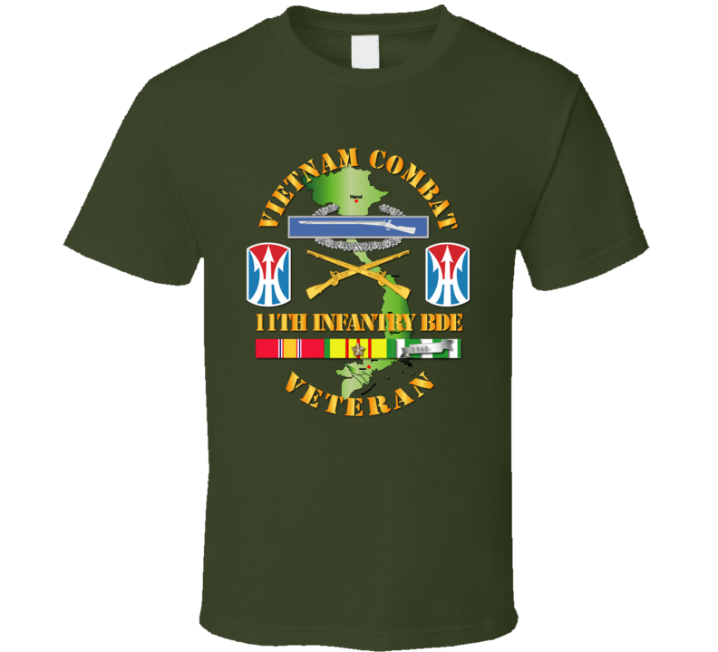 Army - Vietnam Combat Infantry Veteran W 11th Inf Bde Ssi V1 T-shirt