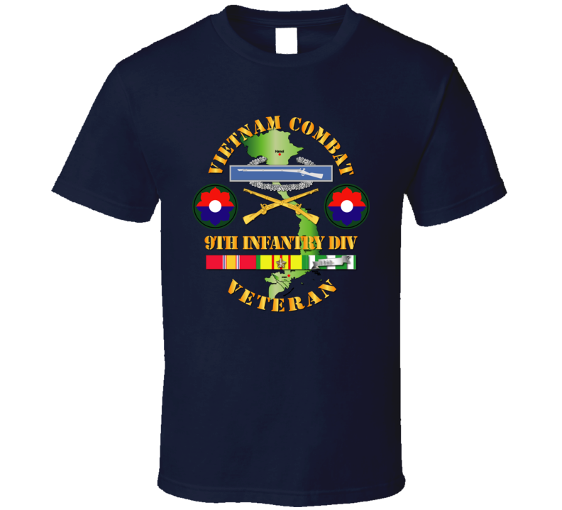 Army - Vietnam Combat Infantry Veteran W 9th Inf Div Ssi V1 T-shirt