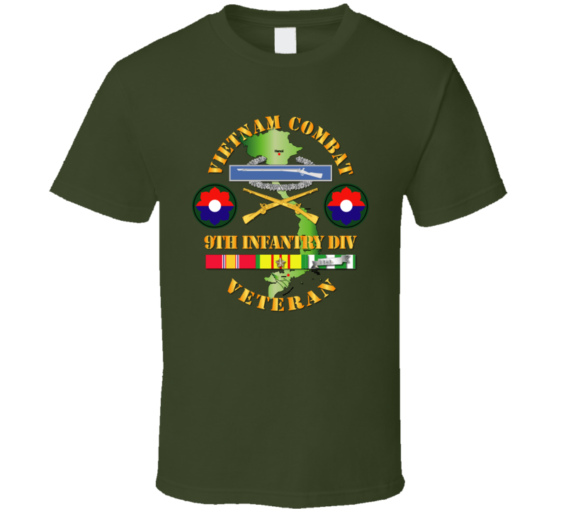 Army - Vietnam Combat Infantry Veteran W 9th Inf Div Ssi V1 T-shirt