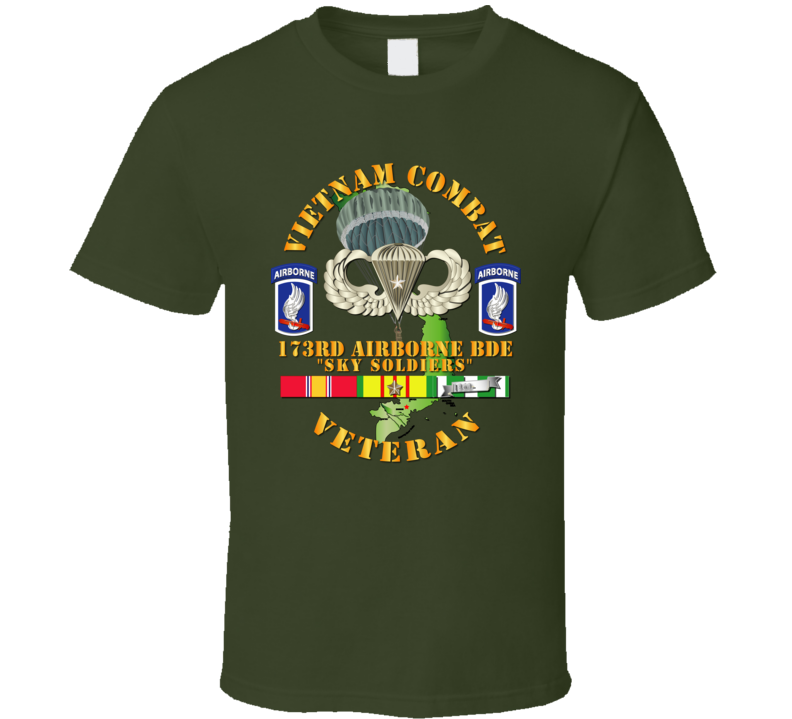 Army - Vietnam Combat Infantry Veteran W 173rd Airborne Bde Ssi V1 - T-shirt