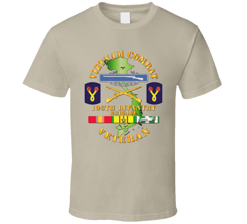 Army - Vietnam Combat Infantry Veteran W 196th Inf Bde Ssi V1 - T-shirt