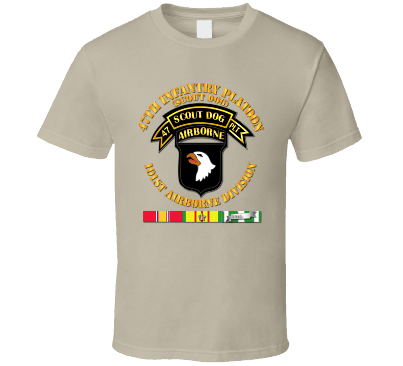 Army - 47th Infantry Platoon - Scout Dog - W Vn Svc T-shirt