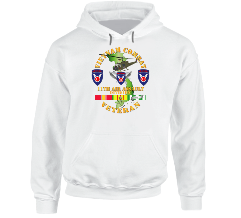 Army - Vietnam Combat Air Assault Veteran W 11th Air Aslt Div Ssi V1 - Hoodie