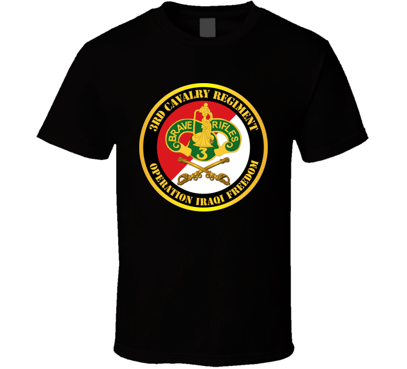 Army - 3rd Cavalry Regiment Dui - Red White - Operation Iraqi Freedom T-shirt