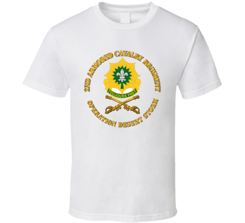 Army - 2nd Armored Cavalry Regiment Dui - Operation Desert Storm - T-shirt