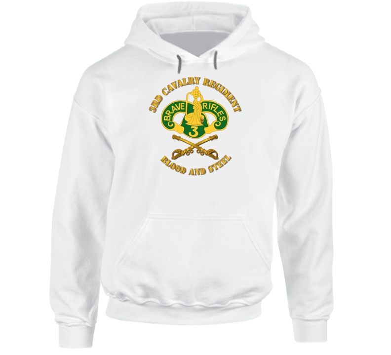 Army - 3rd Cavalry Regiment Dui - Blood And Steel Hoodie