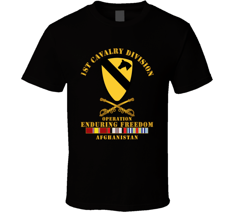 Army - 1st Cavalry Division - Oef W Cav Br Svc - T-shirt