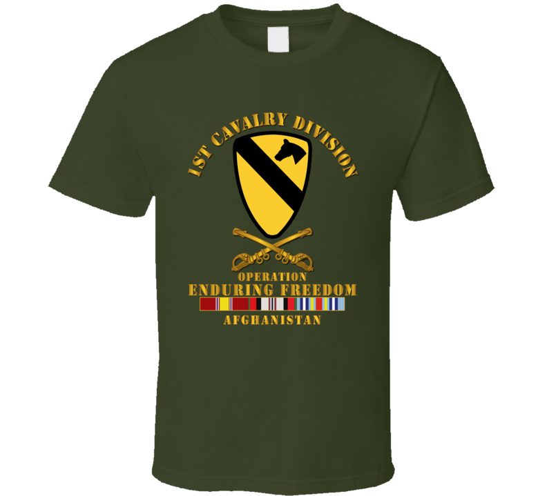 Army - 1st Cavalry Division - Oef W Cav Br Svc - T-shirt