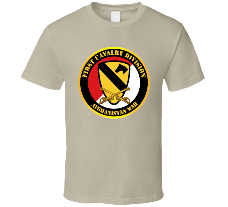 Army - 1st Cavalry Div - Red White - Afghanistan War - T-shirt