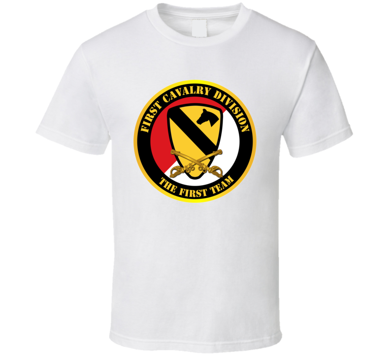 Army - 1st Cavalry Div -red White - The First Team T-shirt