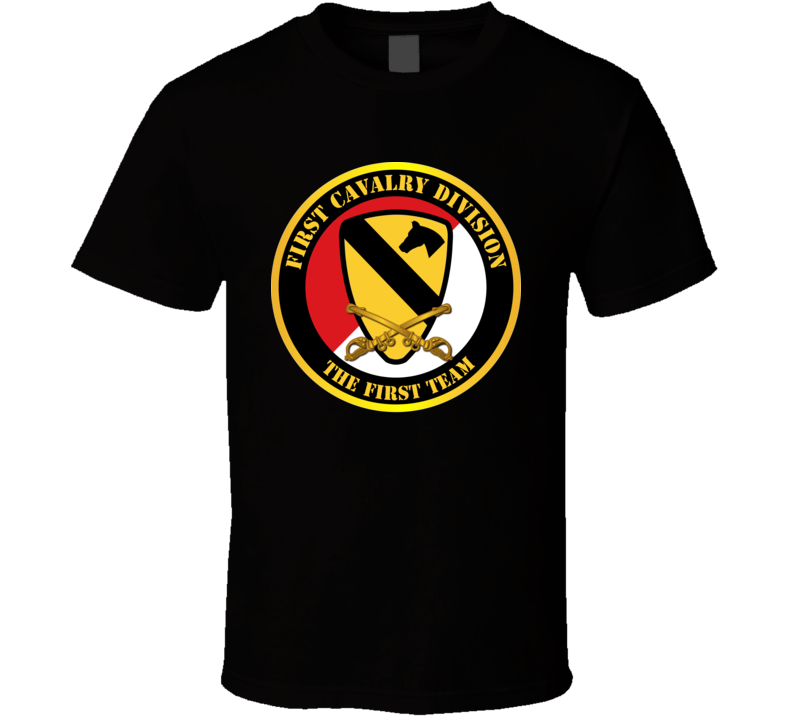 Army - 1st Cavalry Div -red White - The First Team T-shirt