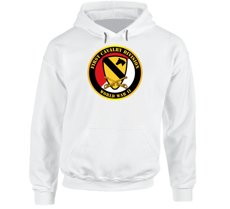 Army - 1st Cavalry Div - Red White - World War Ii Hoodie