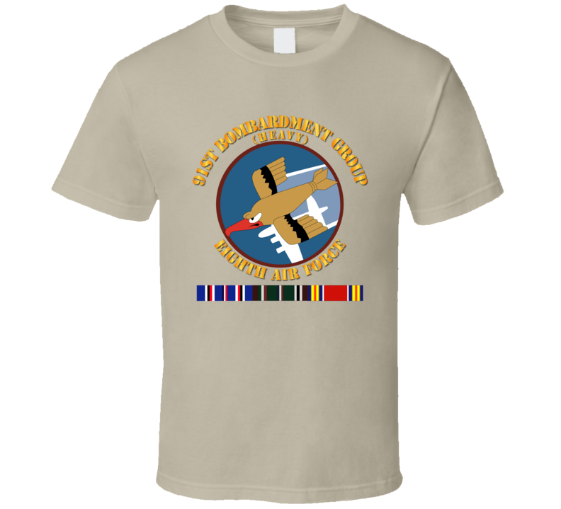 Aac - 91st Bombardment Group - Eighth Af - Wwii W Svc T-shirt