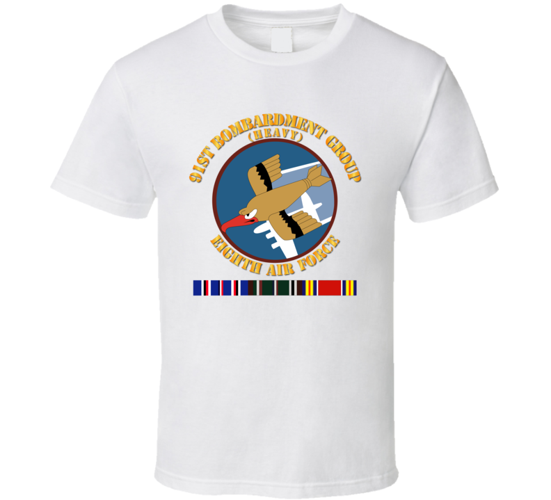 Aac - 91st Bombardment Group - Eighth Af - Wwii W Svc T-shirt