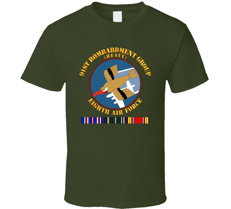 Aac - 91st Bombardment Group - Eighth Af - Wwii W Svc T-shirt