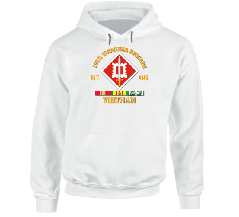 Army - 18th Engineer Bde Ssi 66-67 W Vn Svc Hoodie Army - 18th Engineer Bde Ssi 66-67 W Vn Svc Hoodie