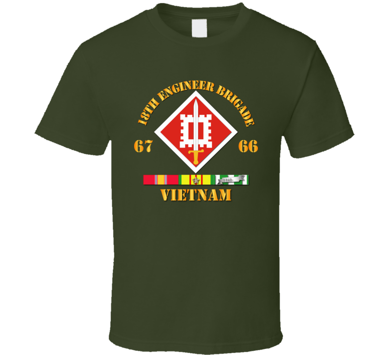 Army - 18th Engineer Bde Ssi  66-67 W Vn Svc T Shirt