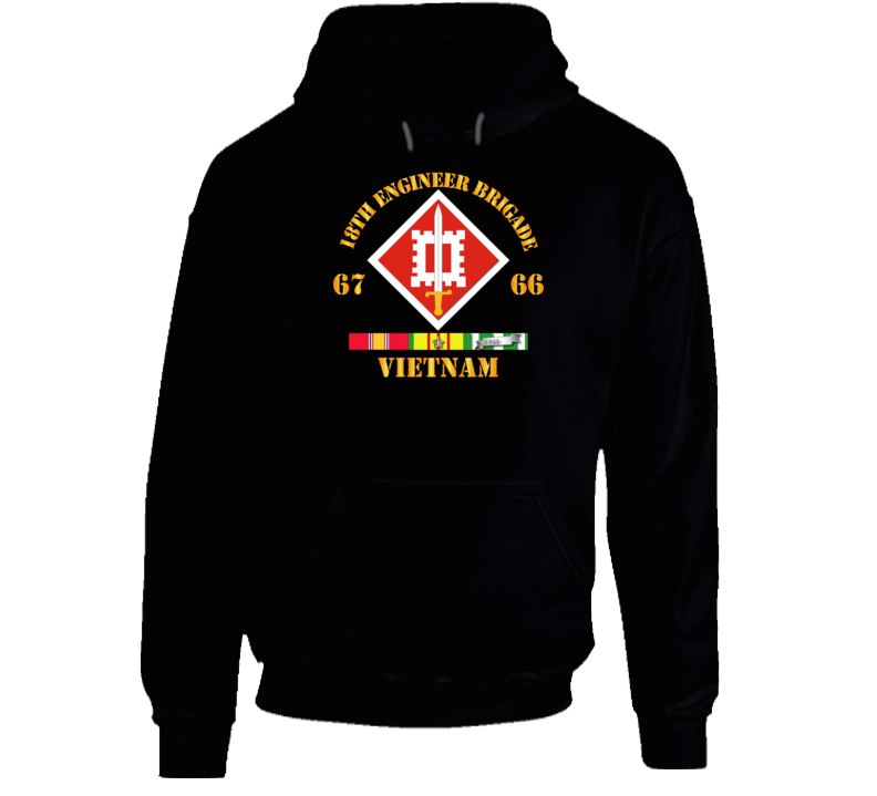 Army - 18th Engineer Bde Ssi 66-67 W Vn Svc Hoodie Army - 18th Engineer Bde Ssi 66-67 W Vn Svc Hoodie
