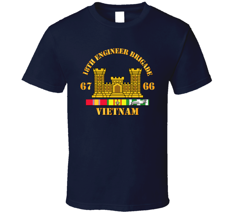 Army - 18th Engineer Bde Branch 66-67 W Vn Svc T Shirt