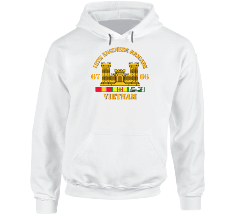 Army - 18th Engineer Bde Branch 66-67 W Vn Svc Hoodie Army - 18th Engineer Bde Branch 66-67 W Vn Svc Hoodie