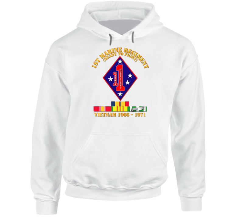 Army - 1st Marine Regiment - Vietnam 1966 - 1971 W Vn Svc Car Hoodie
